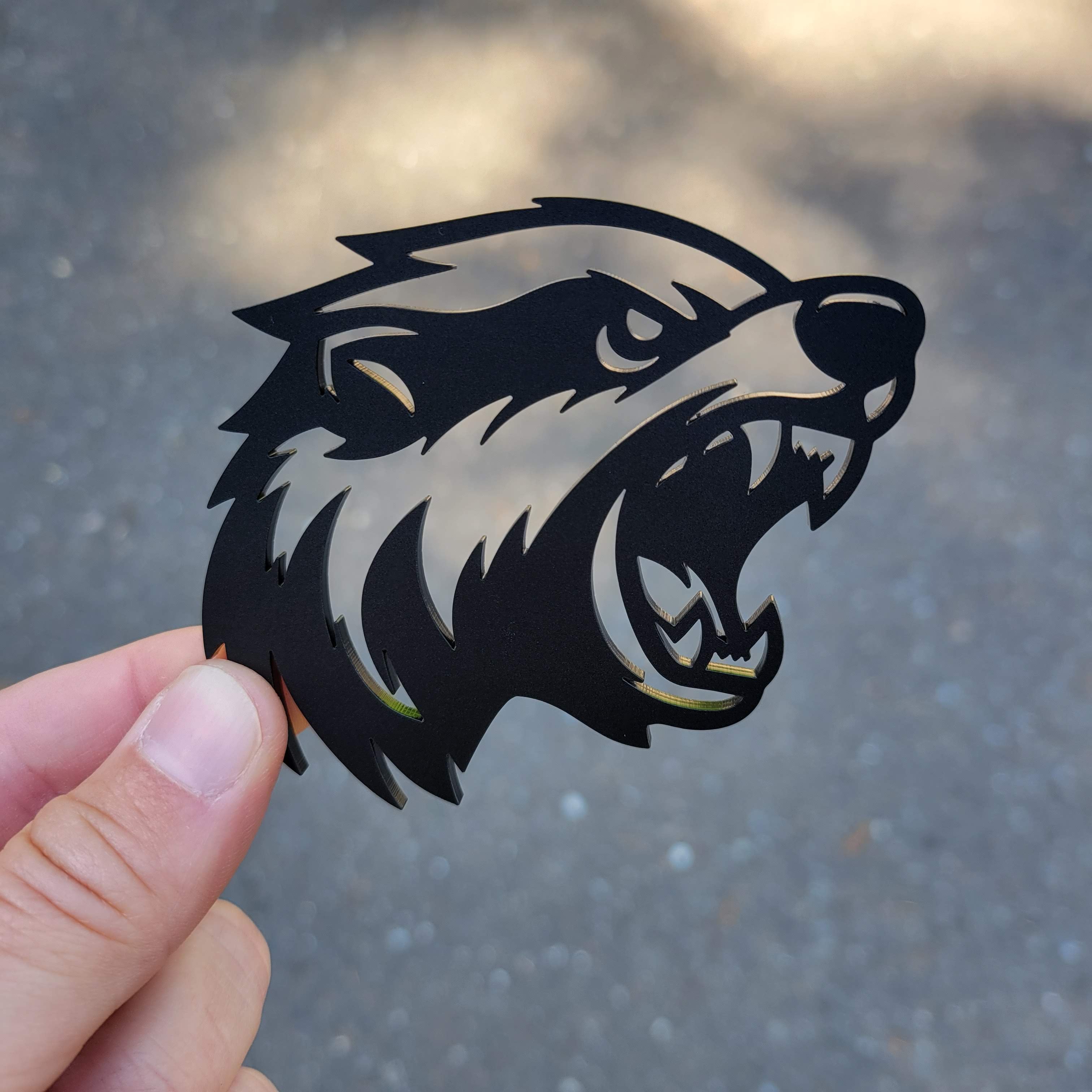 Red Eyes Honey Badger Car Emblem Badge Custom New Black Red Eyes Honey Badger Car Emblem Badge Custom New Black