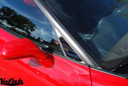 C6 Corvette Polished Stainless Side Mirror Trim Installed
