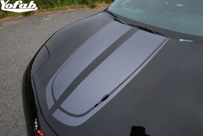 Charcoal Metallic CE Corvette Stripes Z06 Hood