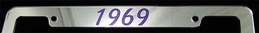 1969 Purple Chrome License Plate Frame