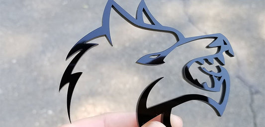 Black Acrylic Wolf Emblems