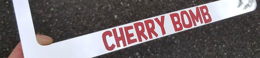 Cherry Bomb Chrome License Plate Frame