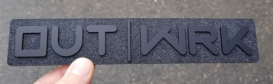Custom Matte Black & Textured Inlay OUT|WRK Emblem