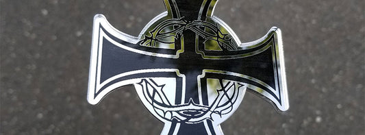 Knight Templar Cross Wrapped In Barbwire Emblem