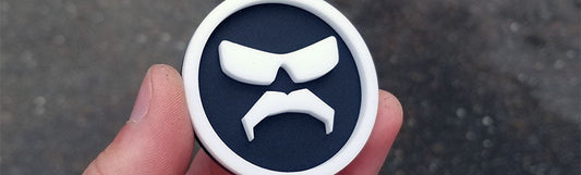 Matte Black & White Face Badge