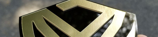 Brushed Gold & Gloss Black Shield Badge