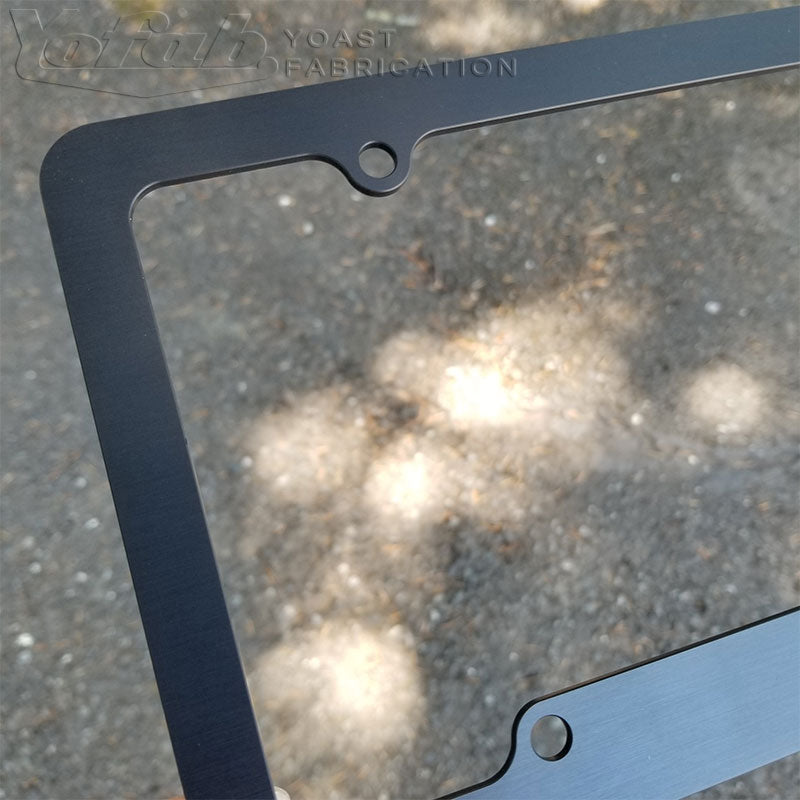 black anodized license plate frame