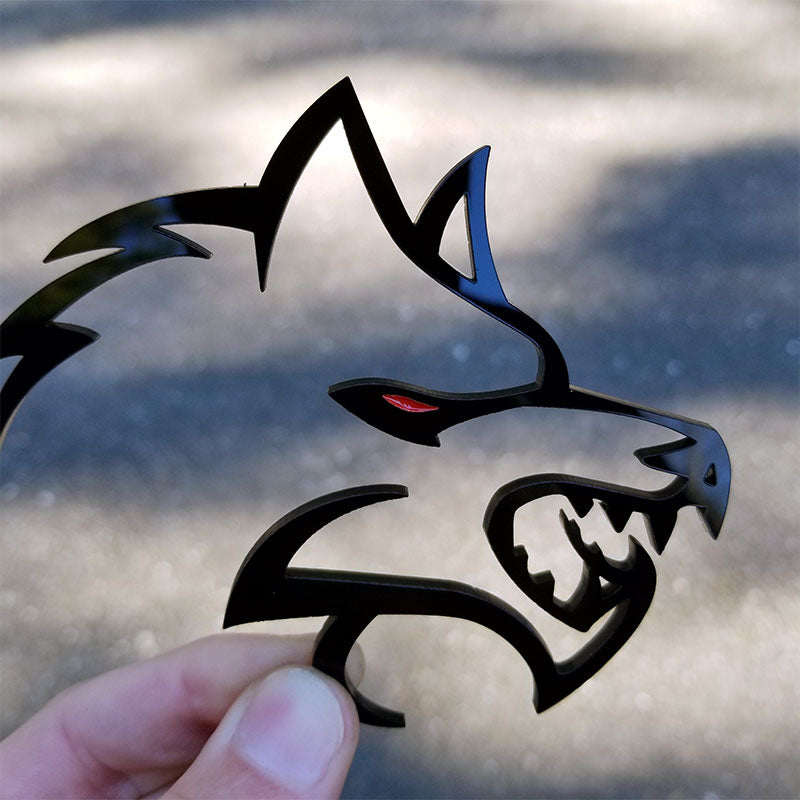 Hellhound emblem with red eye