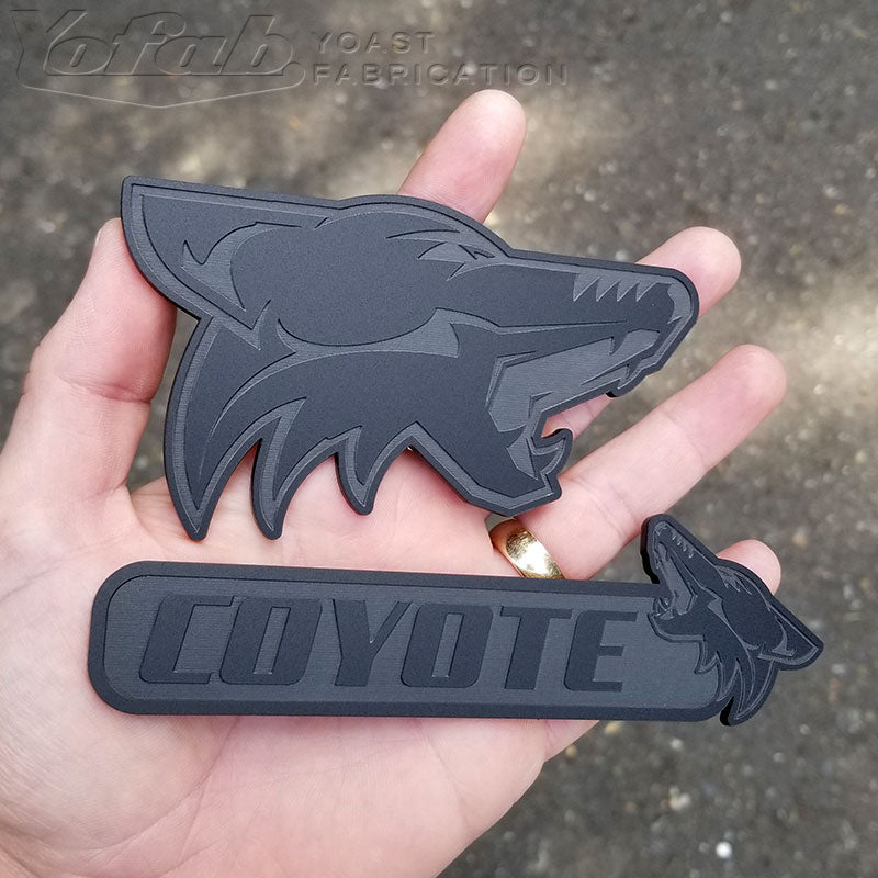 Matte Black Coyote Emblems