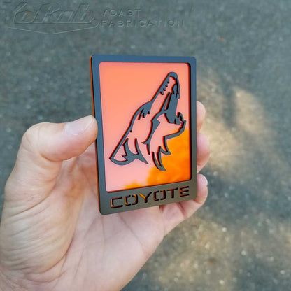 Orange Howling Coyote Badge