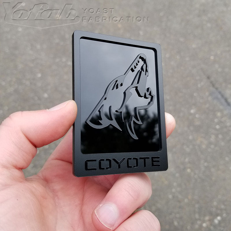 Howling Coyote Rectangle Badge