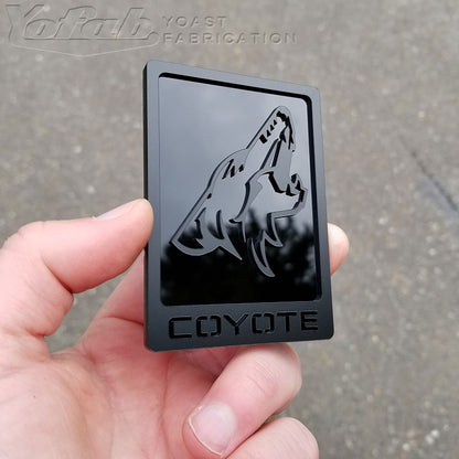 Howling Coyote Rectangle Badge