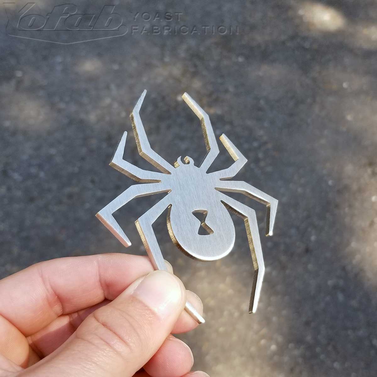 Stainless Steel Black Widow Badge