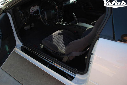 Polished Stainless Camaro Door Sills Installed