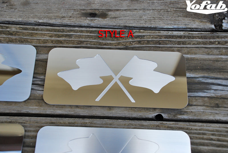Style A: Crossflag Cutout, Polished over Brushed