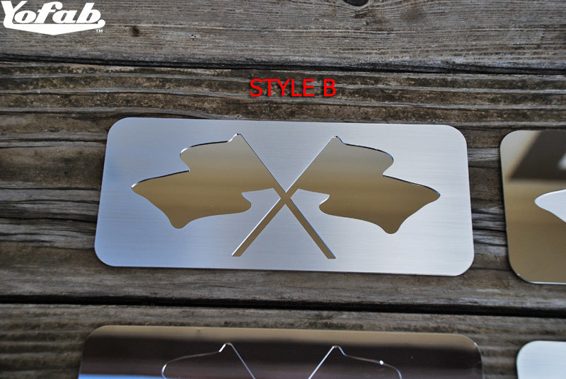 Style B: Crossflag Cutout, Brushed over Polished