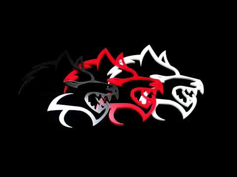 black red white hellhound badge