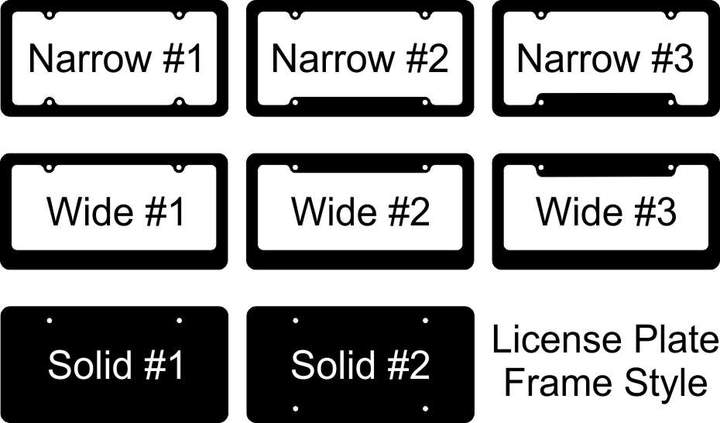 Plain Chrome, Black Chrome or Black Acrylic License Plate Frame